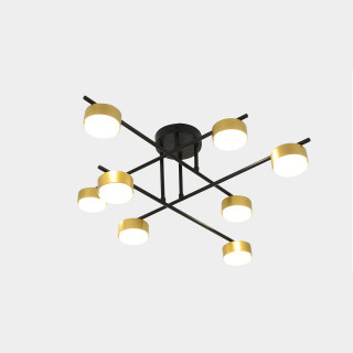 Люстра Linvel MS 1219/8 Нирс черный/золото GX53 max.9W