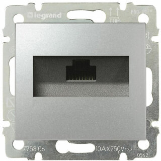 Legrand Valena Розетка комп. 1*RJ45 5 кат алюалюминий 770230