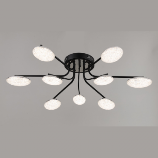 Люстра Linvel MS 1237/9 Кахар 84W черный/хром 3000-6000К диммир. с ПДУ