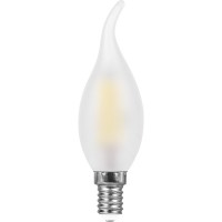 Лампа  FERON светод.LB-74 9W 230V E14 4000K филамент C35T мат свеча на ветру (405)