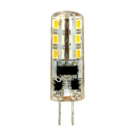 Лампа  FERON светод. LB-420 24LED(2W) 12V G4 4000K AC/DC капсула силикон (пост.+перем. ток) (374)