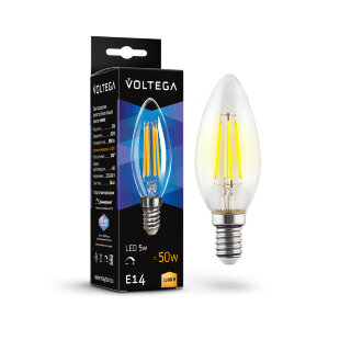 Лампа светод. Voltega Crystal Candle 5W 3000K E14 DIM 7200