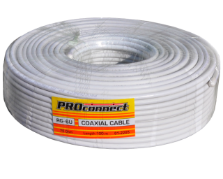 Бухта-кабель RG 6U белый 100м Proconnect