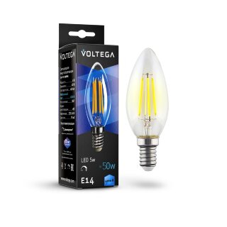 Лампа светод. Voltega Crystal Candle 5W 4000K E14 DIM 8461