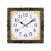 Часы настенные 38*38см, квадратные, корпус черный с золотом "Классика" "Рубин" 3838-001