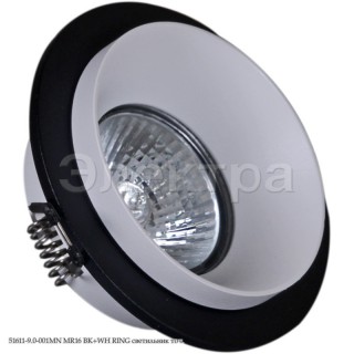 Светильник встраиваемый  SNEHA  51611-9.0-001MN MR16 BK+WH RING