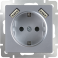 Werkel Розетка с/з и шторками и USB*2 Серебрянный W1171506 (WL06-SKGS-USB*2-IP20)