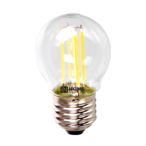 Светодиодная лампа ASD LED-Шар-deco 5Вт 230В Е27 3000К 450Лм прозрачная IN HOME (786)