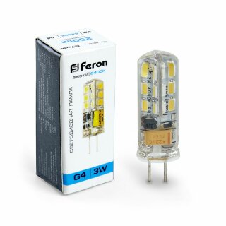 Лампа светодиодная Feron LB-424 G4 3W 12V 6400K (663)