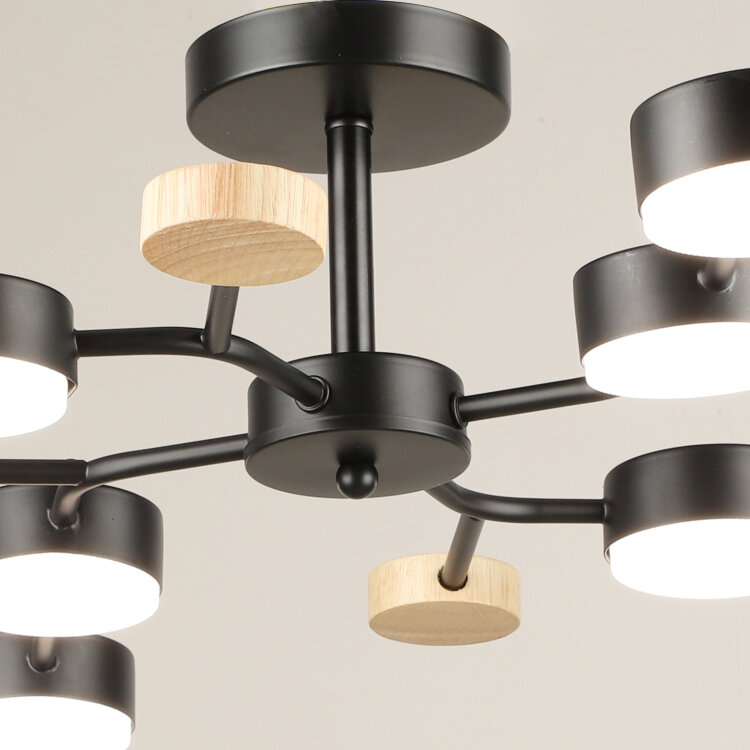 Люстра  SNEHA  03860-0.3-08 BK+WOOD GX53