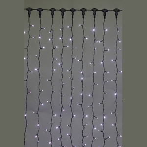Занавес светод. 2*3м (440LED) A-343A WT, провод черный, белый, влагозащ.