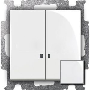 ABB Basic 55 Выключатель 2- кл. с подсв. Альп.белый 2CKA001012A2154 (1012-0-2154)