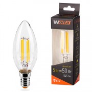 Лампа WOLTA Led Filament 25YCFT 5W E14 3000К свеча (117)