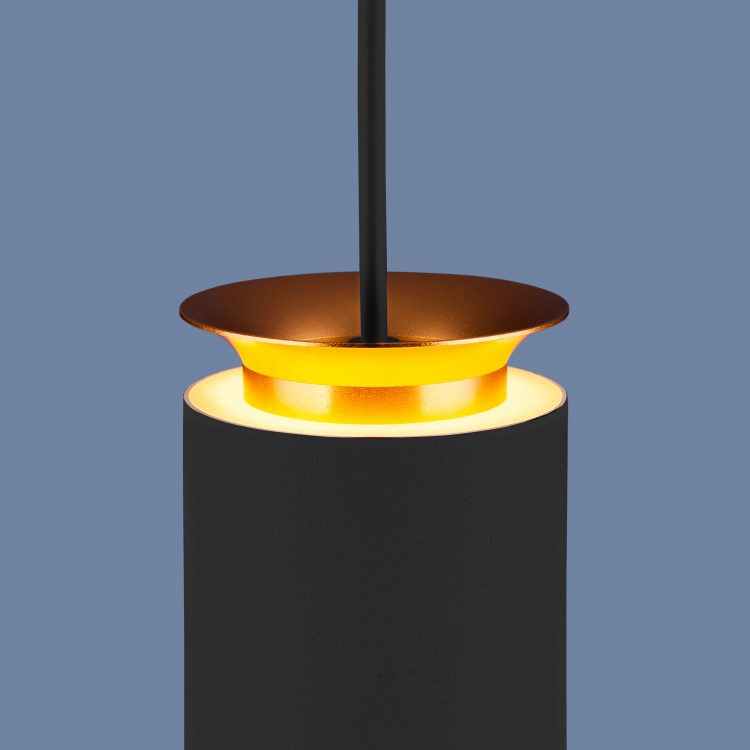 Светильник подвесной DLS021 9+4W 4200K черный матовый/золото
