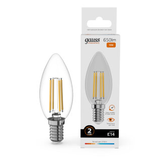 Лампа Gauss LED Filament Elementary 10W 2700K Е14 свеча