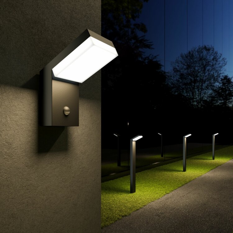 Уличный свет EL - TECHNO 1541 LED с датчиком движения черный