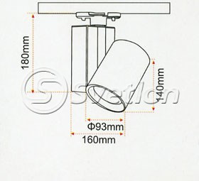 Светильник трековый  HQI-T G12 70W черн. с балл.(H28 Track G12 70W BK)