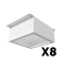 Комплект светодиодныx светильников Geniled Griliato Tetris x8 для ячейки 100x100 80Вт 4000К Микропризма