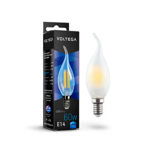 Лампа светод. Voltega Crystal Candle wind matt 6W 4000K E14 7026