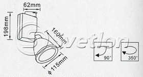 Светильник трековый  HQI-T G12 70W черный с балл.( JL-2020B Track G12 70W BK )