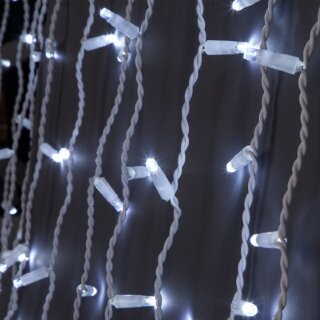 Занавес светодиодный 2*3м, 440LED A-946A WT провод белый, морозост.