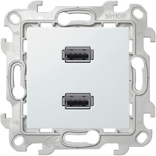 Simon 24 Белый Коннектор 2хUSB 2.0 тип A