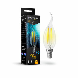 Лампа светод. Voltega Crystal Graphene  Candle wind 9W 2800K E14 7132