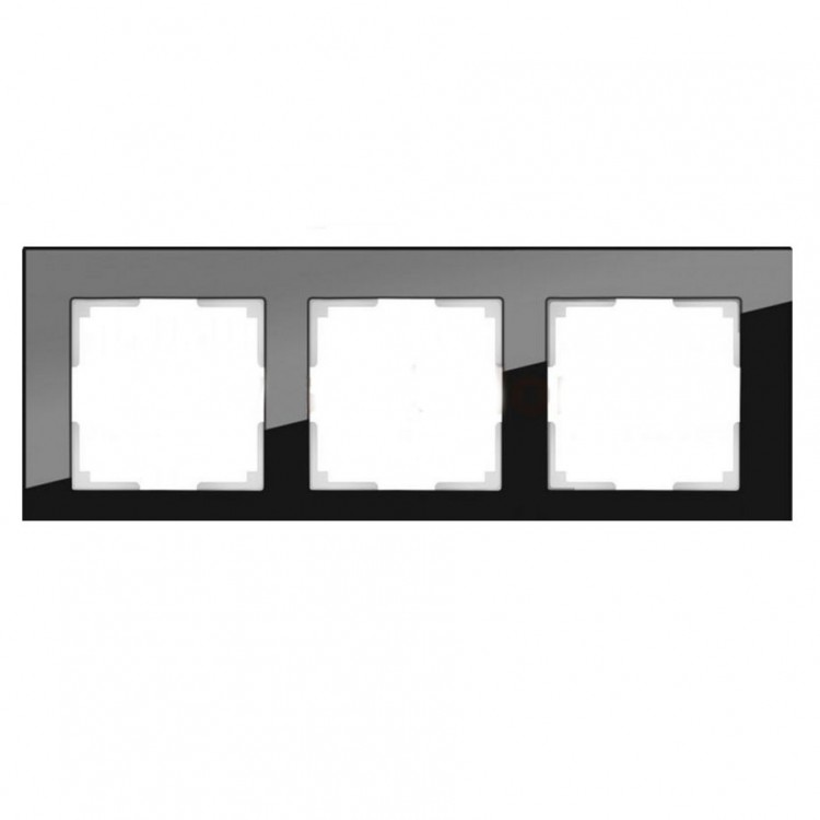 Werkel Favorit Рамка 3 поста Черный стекло W0031108 (WL01-Frame-03)
