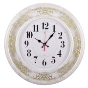 Часы настенные круг 45см  корпус белый с  золотом "Классика" "Рубин" 4545-008