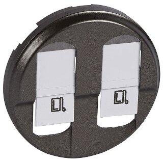 Legrand Celiane Накладка для розетки компьютерной 2хRJ45 Графит 64936