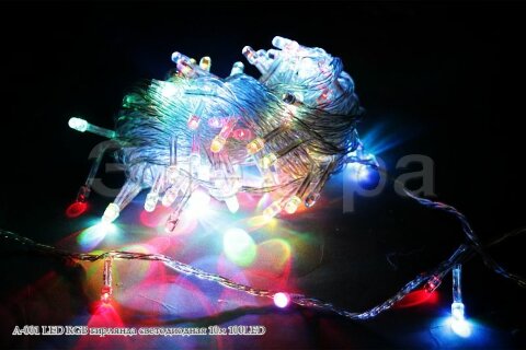Гирлянда светодиодная 10м  100LED с котроллером A-001 LED RGB