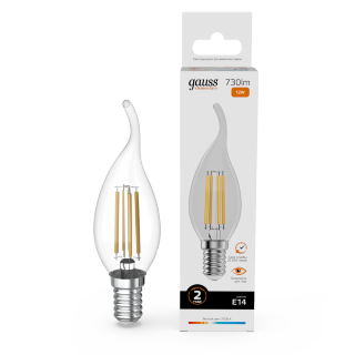 Лампа Gauss LED Filament Elementary 12W 2700K Е14 свеча на ветру