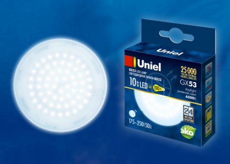 Лампа светод. Uniel LED-GX53-13W/DW/GX53/FR PLZ01WH  6500K (120100) Уценка!