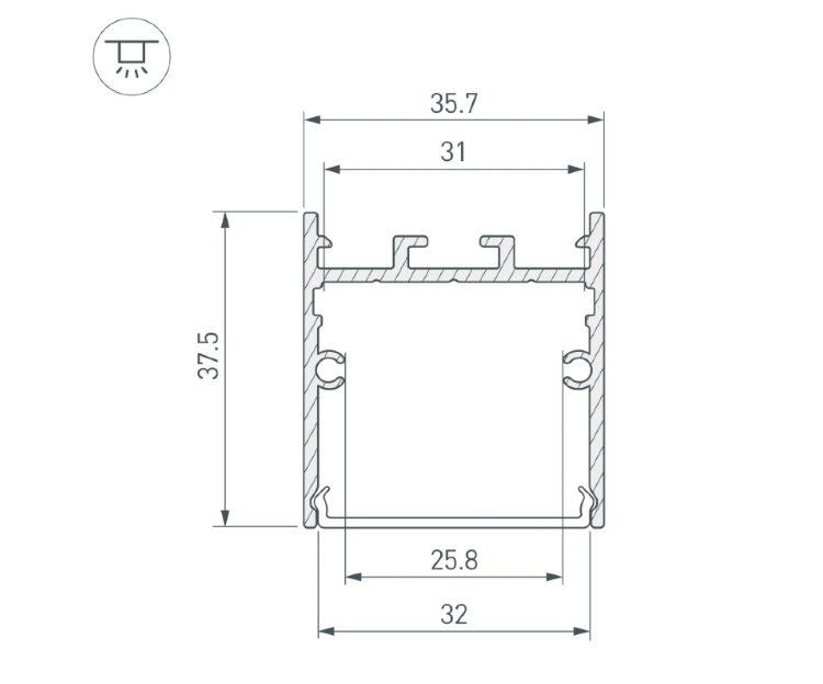 Профиль SL-LINE-3638-LW-2000 ANOD BLACK (Arlight, Алюминий)