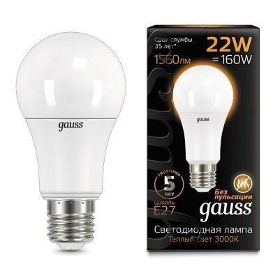 Лампа Gauss LED A70 22W 102502122 3000K E27