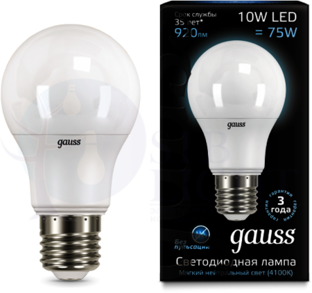 Лампа Gauss LED A60 10W 102502210 4100K E27