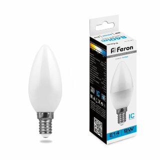 Лампа светодиодная Feron LB-570 Свеча E14 9W 175-265V 6400K C37