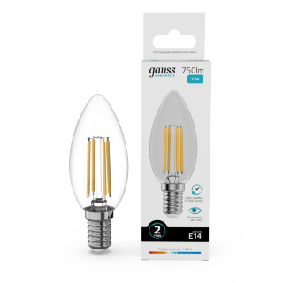 Лампа Gauss LED Filament Elementary 12W 4100K Е14 свеча