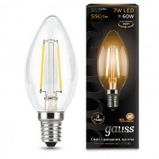 Лампа Gauss LED Filament 7W 103801107 2700K E14 свеча