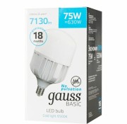 Лампа Gauss Basic T140 AC180-240V 75W 7130lm 6500K E40 LED 11734382