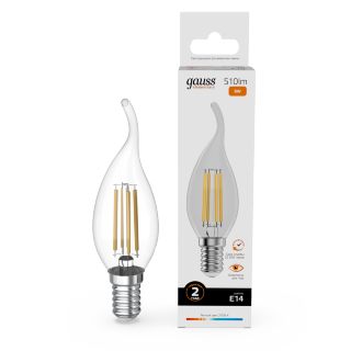 Лампа Gauss LED Filament Elementary 8W 2700K Е14 свеча на ветру