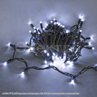 Гирлянда светодиодная 10м 100LED влагозащищ. морозост. черный провод A-026A W FLASH