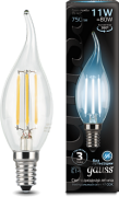 Лампа Gauss LED Filament 11W 104801211 4100K E14 свеча на ветру