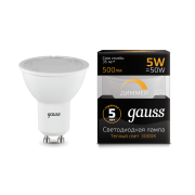 Лампа Gauss LED DIMM 101506105-D MR16 5W GU10 3000К диммируемая NEW