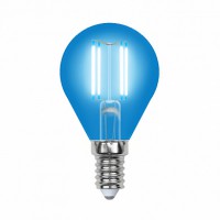 Лампа светодиодная  Uniel LED-G45-5W/Blue/E14 GLA02BL "Шар" серия Air color, синий свет