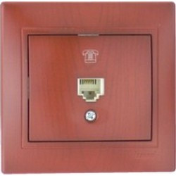 Розетка LEZARD NATA 710-0600-137 телефонная евро вишня
