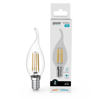 Лампа Gauss LED Filament Elementary 8W 4100K Е14 свеча на ветру