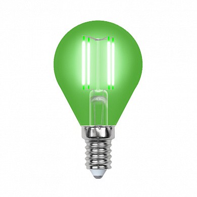 Лампа светодиодная  Uniel LED-G45-5W/Green/E14 GLA02GR "Шар" серия Air color, зеленый свет