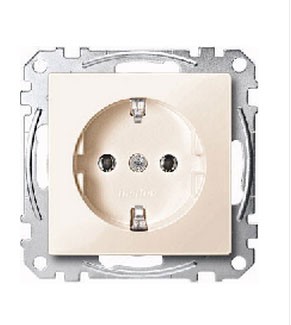 Merten SM Розетка 1-ая с/з Бежевая (макс 860) МТN2301-0344