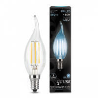 Лампа Gauss LED Filament 7W 104801207 4100K E14 свеча на ветру